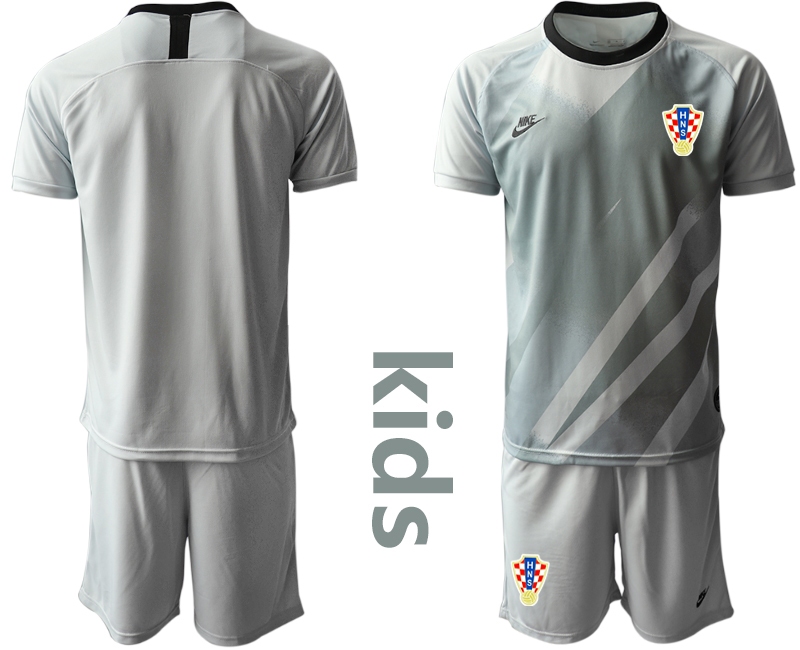 Youth 2021 European Cup Croatia grey goalkeeper Soccer Jersey